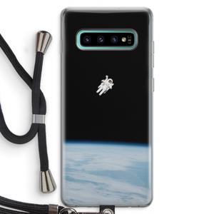 Alone in Space: Samsung Galaxy S10 Plus Transparant Hoesje met koord