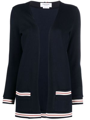 Thom Browne cardigan en coton à design ouvert - Bleu