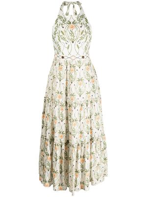 Agua By Agua Bendita robe Consuelo Lunar à fleurs - Vert