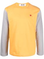 Comme Des Garçons Play t-shirt colour block à logo brodé - Orange