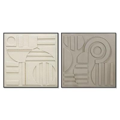 Schilderij Home ESPRIT Bruin Beige Modern Stads 102 x 4,5 x 102 cm (2 Stuks)