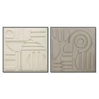 Schilderij Home ESPRIT Bruin Beige Modern Stads 102 x 4,5 x 102 cm (2 Stuks)