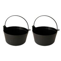 2x Heksenketel/kookpot zwart 12 x 25 cm