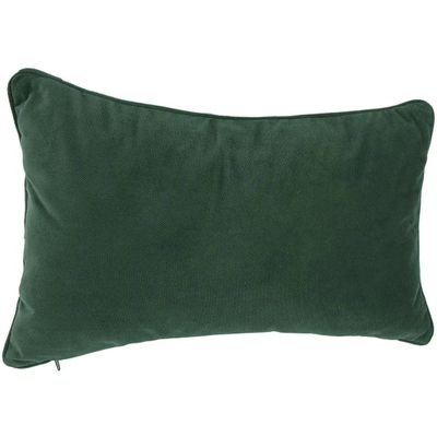 Bank/sierkussens huiskamer Sophia - 30 x 50 cm - Donkergroen - polyester - met rits