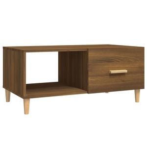 The Living Store Salontafel - Bruineiken - 89.5 x 50 x 40 cm - opbergruimte