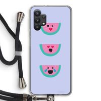 Smiley watermeloen: Samsung Galaxy A32 5G Transparant Hoesje met koord