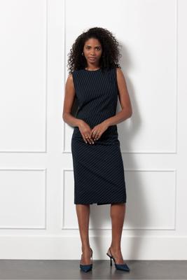 Studio Anneloes Charlie Pinstripe Dress 12522 Jurk 6911 Dark Blue/off White
