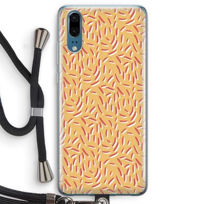 Camouflage: Huawei P20 Transparant Hoesje met koord