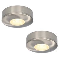 HOFTRONIC™ Set van 2 LED Opbouwspots Pavo RVS 3 Watt 2700K 300lm Ultra dun 23 mm