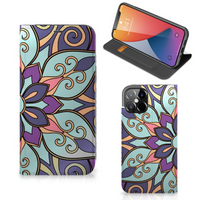 iPhone 12 Pro Max Smart Cover Purple Flower - thumbnail