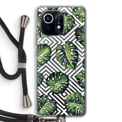 Geometrische jungle: Xiaomi Mi 11 Transparant Hoesje met koord