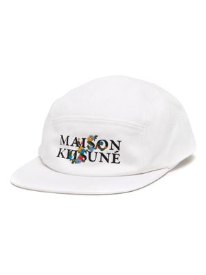 Maison Kitsuné casquette en coton à logo imprimé - Blanc