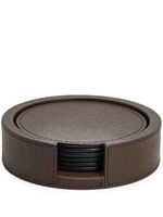 Giobagnara lot de six sous-verres en cuir Tao - Marron