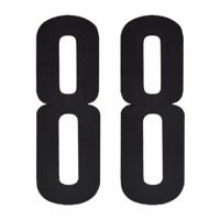 Hobby cijfers stickers - cijfer 88 - zwart - 10 cm - Huisvuil container - brievenbus