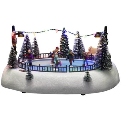 Konstsmide 4254-000 LED-decor IJsbaan met kinderen Meerkleurig LED Bont Schakelaar, Muziek