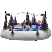 Konstsmide 4254-000 LED-decor IJsbaan met kinderen Meerkleurig LED Bont Schakelaar, Muziek