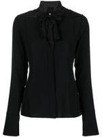 Victoria Beckham blouse en soie à col lavallière - Noir