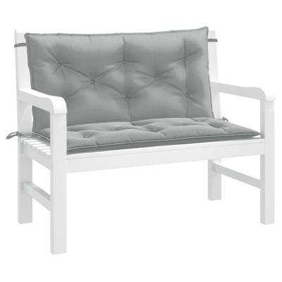 VidaXL Tuinbankkussens 2 st 100x50x7 cm stof gemêleerd lichtgrijs