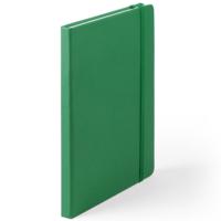 Luxe schriften/notitieboekje met elastiek - A5 - groen - 100x blanco paginas - opschrijfboekjes