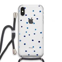 Blauwe stippen: iPhone X Transparant Hoesje met koord Blauwe stippen: iPhone X Transparant Hoesje met koord