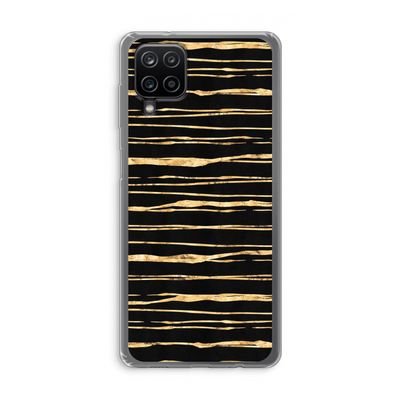 Gouden strepen: Samsung Galaxy A12 Transparant Hoesje