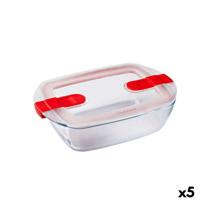 Hermetische Lunchtrommel Pyrex Cook&heat 1,1 L 24 x 15,5 x 7 cm Transparant Glas (5 Stuks)