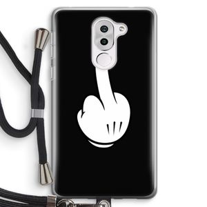 Middle finger black: Honor 6X Transparant Hoesje met koord