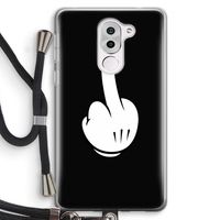 Middle finger black: Honor 6X Transparant Hoesje met koord