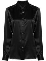 TOM FORD chemise en soie à col pointu - Noir - thumbnail