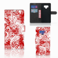 Telefoonhoesje met Naam Samsung Galaxy Note 9 Angel Skull Rood - thumbnail
