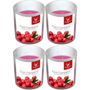 Trend Candles Geurkaars - 6x - in glas - Cranberry aroma - 25 branduren - 7 x 8 cm