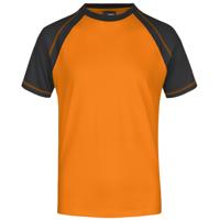 Heren t-shirt - oranje/zwart - katoen - 160 grams - herenkleding