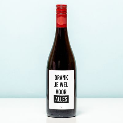 Wijnfles Drank je wel voor alles - Rood (Merlot)