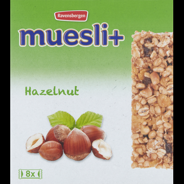 Ravensbergen Muesli+ Hazelnut 8 x 23 g bij Jumbo