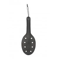 Saddle Leather Paddle With 8 Holes - Black