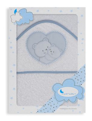 Interbaby badcape Hartje junior 100 cm katoen