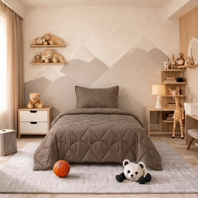 Wasbaar Kids Lazy Dekbed Zonder Overtrek - Zonder Overtrek - Velvet - Taupe Bruin - Dekbed-Discounter.nl