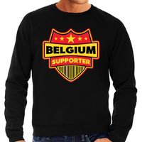 Belgie / Belgium schild supporter sweater zwart voor heren - thumbnail