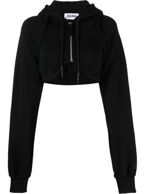 Jean Paul Gaultier hoodie crop à fermeture zippée - Noir