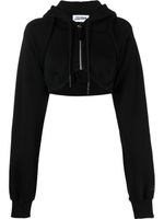Jean Paul Gaultier hoodie crop à fermeture zippée - Noir