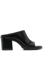 Miu Miu mules en cuir à bout ouvert - Noir