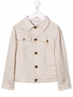 Brunello Cucinelli Kids veste en jean - Tons neutres