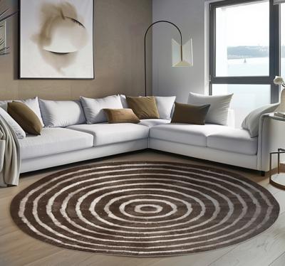 Concentrische cirkels vinyl tapijt beige Concentrische cirkels vinyl tapijt beige