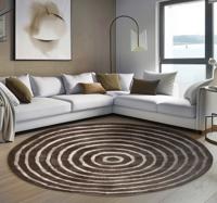 Concentrische cirkels vinyl tapijt beige