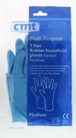 CMT Huishoudhandschoen rubber blauw maat M (1 Paar)