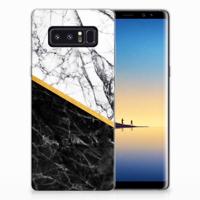 Samsung Galaxy Note 8 | TPU | Siliconen hoesje | Marmer Wit Zwart - Origineel Cadeau Man