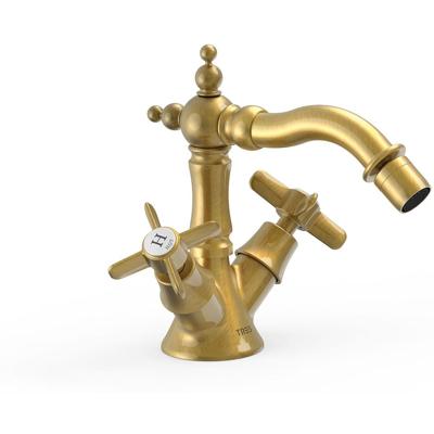 Bidetkraan Tres Clasic | Opbouw | Mengkraan | 2-knops | Vintage | Messing oud
