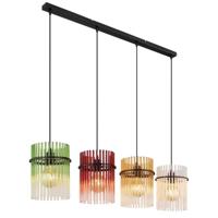 Globo Zwarte hanglampGorley gekleurd glas 4-lichts - 15698-4HMM