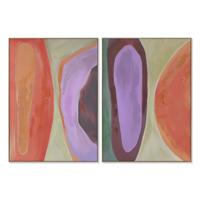 Schilderij Home ESPRIT Oranje Mauve Modern Stads 100 x 4 x 140 cm (2 Stuks)