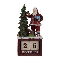 Clayre & Eef Multi Kalender met kerstman en kerstboom 16*10*34 cm 6PR4762 - thumbnail